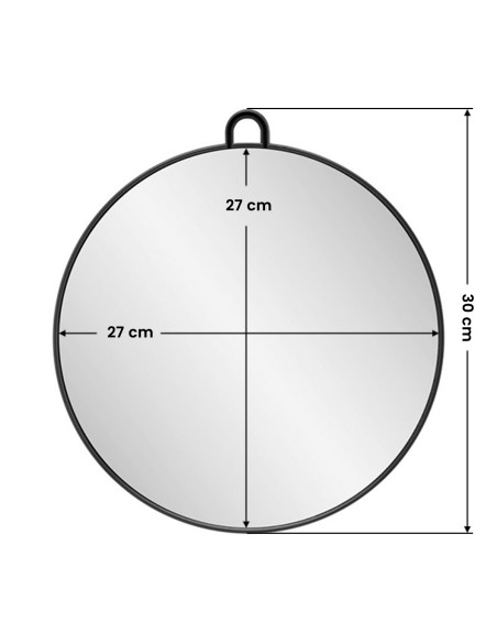 Specchio per barbiere Q-29 rotondo nero