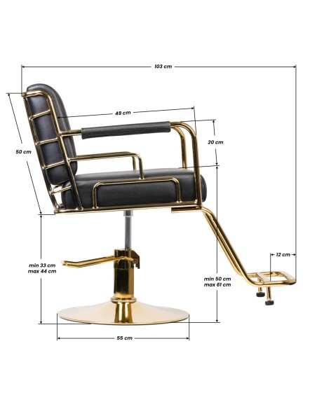 Poltrona per parrucchieri Gabbiano Prato oro - nero