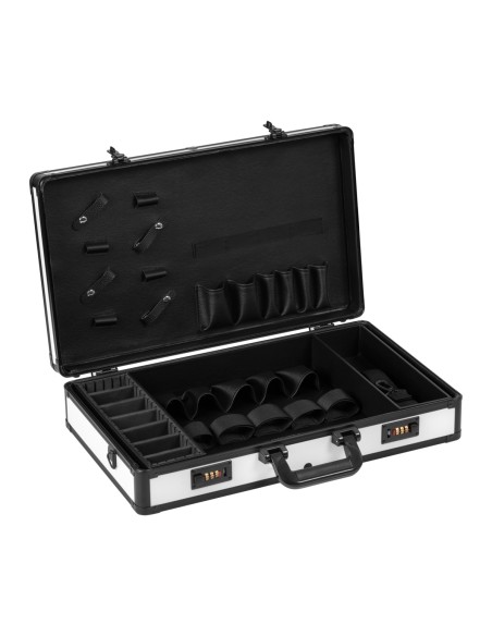 Custodia per barbiere bianca e nera