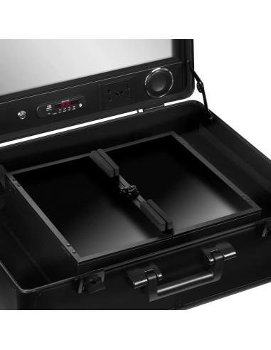 Supporto portatile per baule con altoparlanti nero