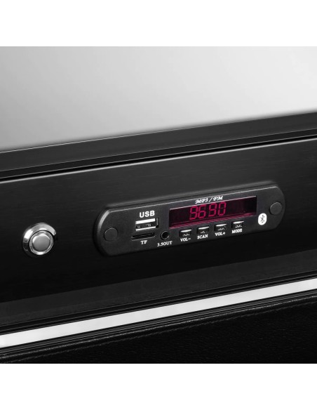 Supporto portatile per baule con altoparlanti nero