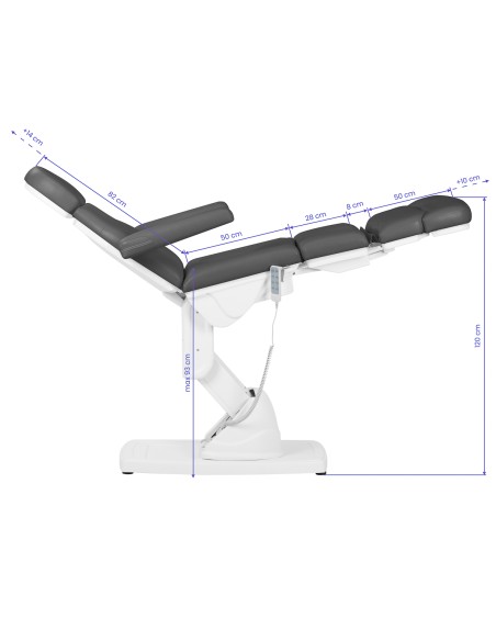 Sedia cosmetica per podologia elettr. Kate 4 siln. grigio