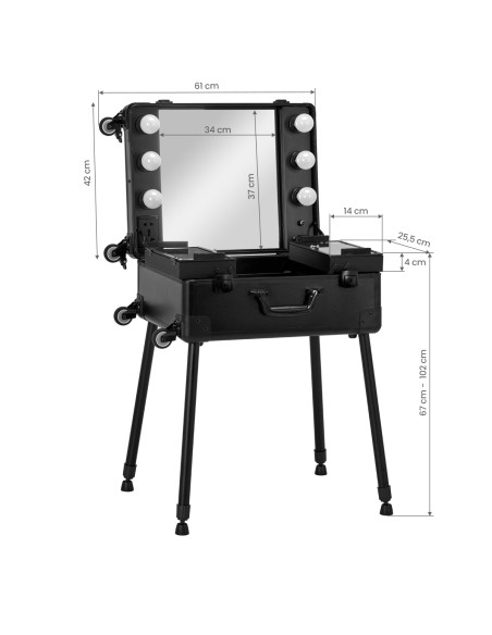 Supporto portatile a baule T-27 nero