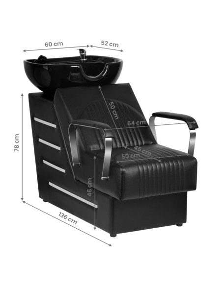 Gabbiano barber's Orlean barber's wash station nero