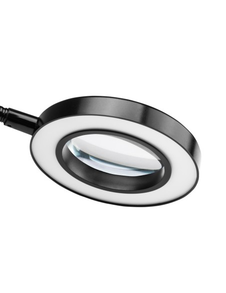 Lampada a led con anello a serpente per ingrandire la scrivania, nero