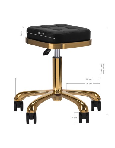 Sgabello cosmetico M-1645 oro nero