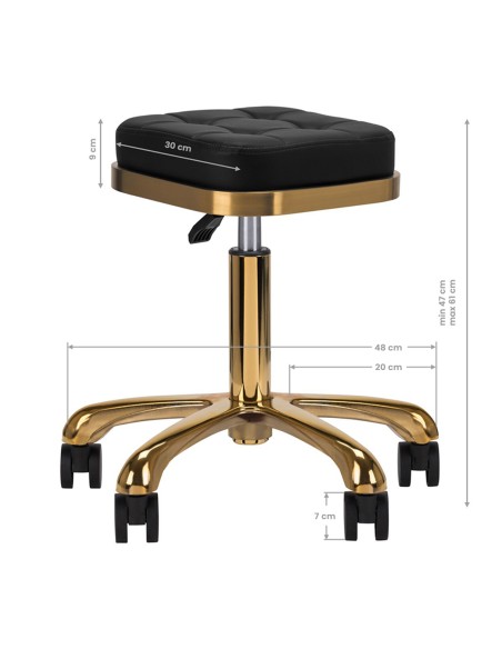 Sgabello cosmetico M-1645 oro nero