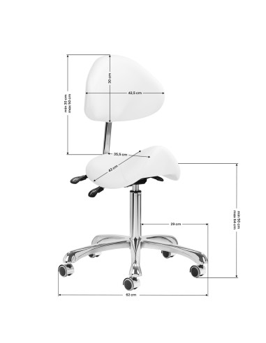 Sgabello cosmetico Giovanni 1004 bianco