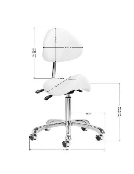 Sgabello cosmetico Giovanni 1004 bianco
