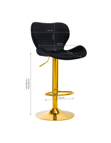 4Rico Bar Hocker QS-B15 velluto nero