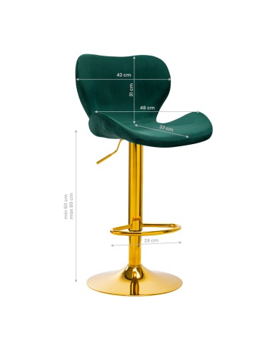 4Rico Bar Hocker QS-B15 verde velluto