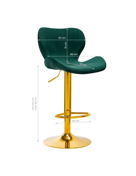 4Rico Bar Hocker QS-B15 verde velluto