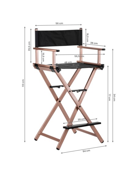 Sedia da trucco Alu oro rosa