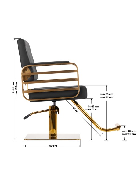 Sedia da parrucchiere Gabbiano Avila oro nero