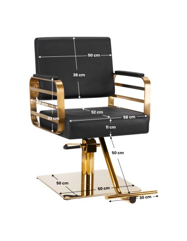 Sedia da parrucchiere Gabbiano Avila oro nero