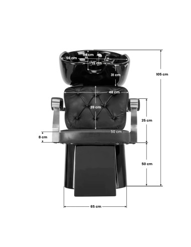 Gabbiano lavabo per parrucchieri Lyon nero