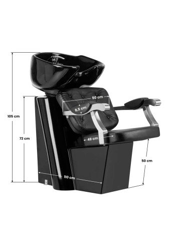 Gabbiano lavabo per parrucchieri Lyon nero