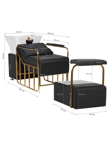 Gabbiano Mayka lavatesta per parrucchieri oro nero