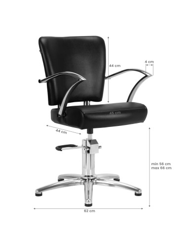 Poltrona da parrucchiere Gabbiano Dallas nero