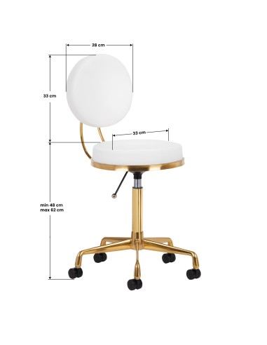 Sgabello cosmetico H5 oro bianco