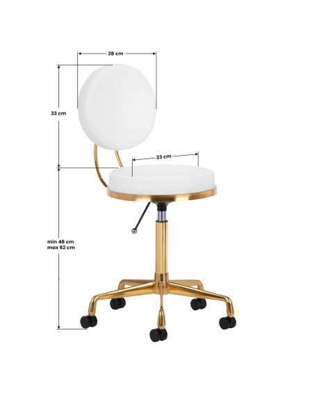 Sgabello cosmetico H5 oro bianco