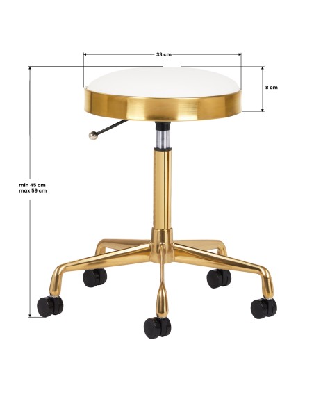 Sgabello cosmetico H7 oro bianco