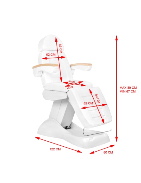 Poltrona cosmetica Lux elettrica bianca riscaldata