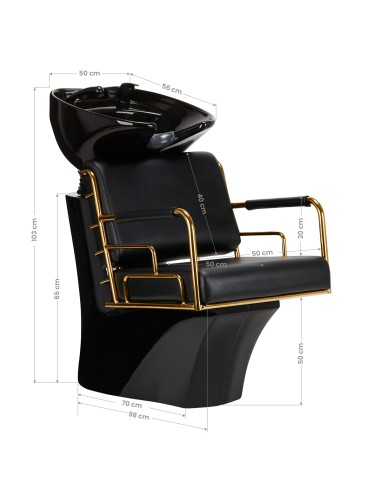 Lavandino per parrucchiere Gabbiano oro-nero Prato
