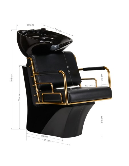 Lavandino per parrucchiere Gabbiano oro-nero Prato