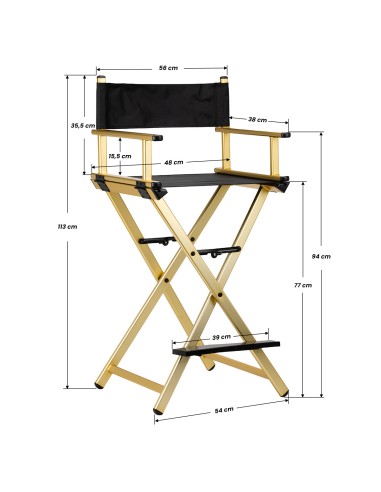 Sedia da trucco Alu gold