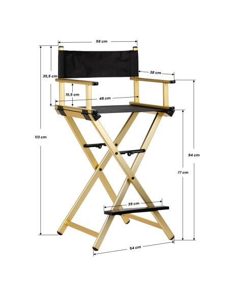 Sedia da trucco Alu gold
