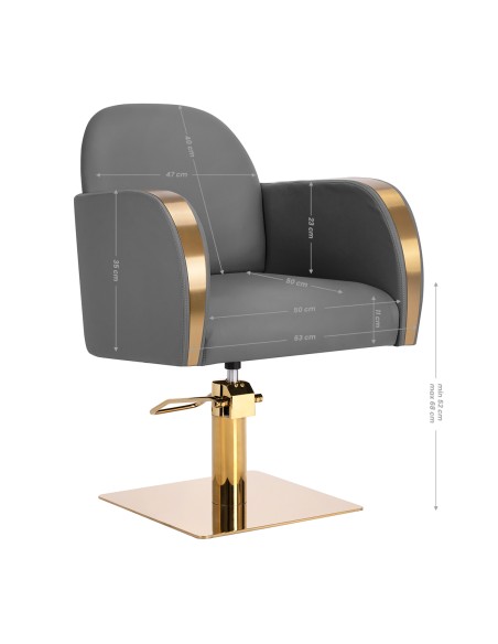 Poltrona per parrucchieri Gabbiano Malaga grigio oro