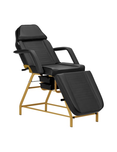 Poltrona cosmetica 557G con vassoi oro nero