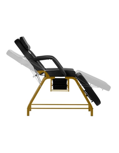 Poltrona cosmetica 557G con vassoi oro nero