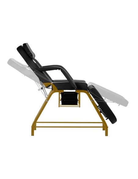 Poltrona cosmetica 557G con vassoi oro nero