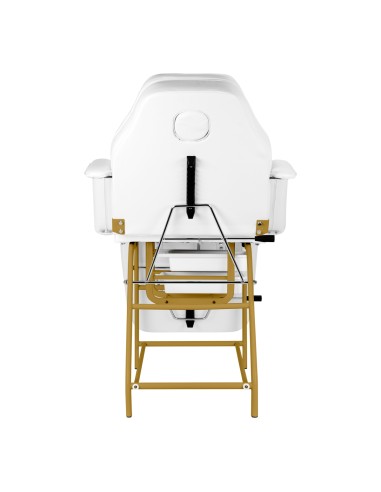 Sedia cosmetica 557G con cuvette bianco oro