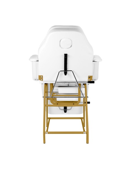 Sedia cosmetica 557G con cuvette bianco oro