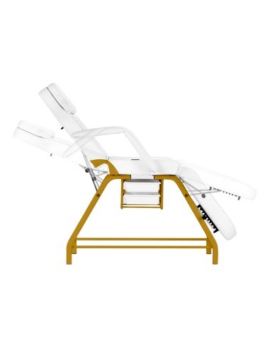 Sedia cosmetica 557G con cuvette bianco oro