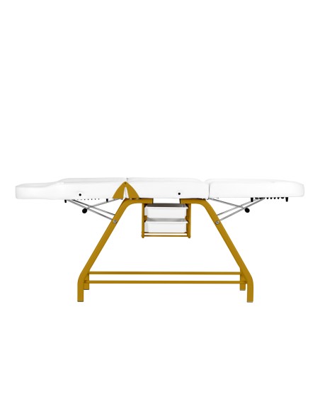 Sedia cosmetica 557G con cuvette bianco oro