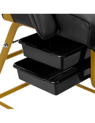 Poltrona cosmetica 557G con vassoi oro nero