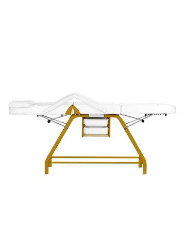 Sedia cosmetica 557G con cuvette bianco oro