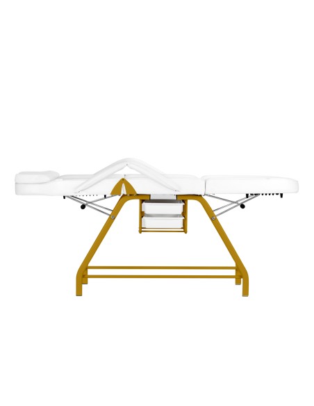 Sedia cosmetica 557G con cuvette bianco oro