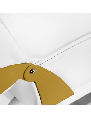 Sedia cosmetica 557G con cuvette bianco oro