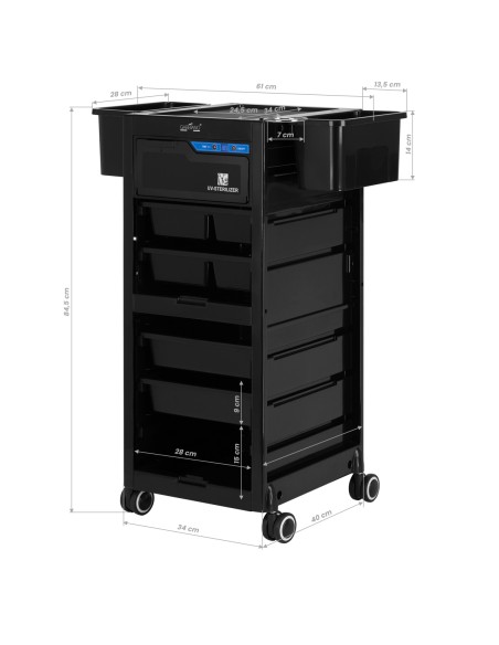 Gabbiano, ausilio per parrucchieri con sterilizzatore UV 68UV nero