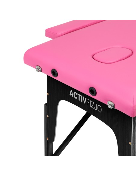 Lettino da massaggio pieghevole in legno Komfort Activ Fizjo 2 segmenti in legno rosa nero