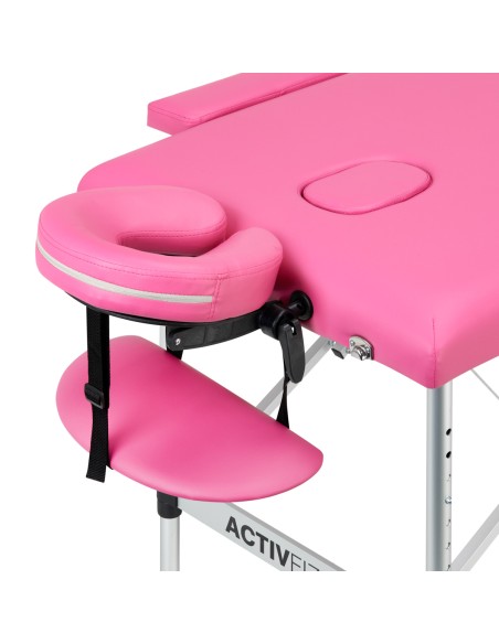 Lettino da massaggio pieghevole in alluminio comfort Activ Fizjo 2 segmento rosa