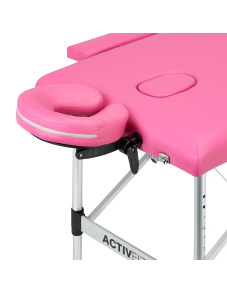 Lettino da massaggio pieghevole in alluminio comfort Activ Fizjo 2 segmento rosa