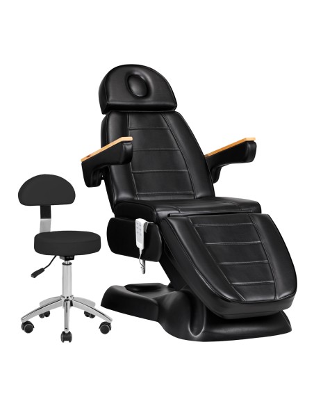 SILLON Lux 273b sedia cosmetica elettrica + sgabello 304 nero