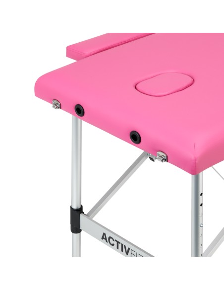 Lettino da massaggio pieghevole in alluminio comfort Activ Fizjo 2 segmento rosa