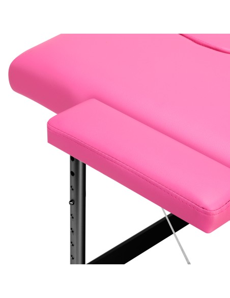 Lettino da massaggio pieghevole in alluminio comfort Activ Fizjo 2 segmenti rosa nero alluminio